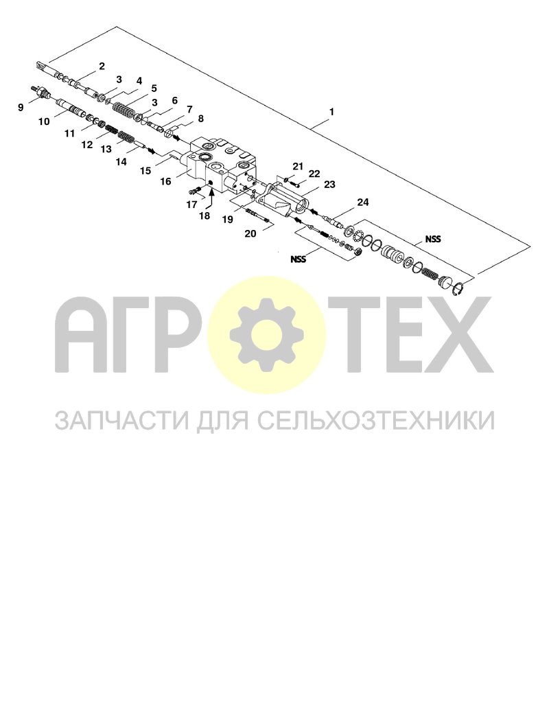 Чертеж Секция гидрораспределителя в сборе (6VLV32bl)